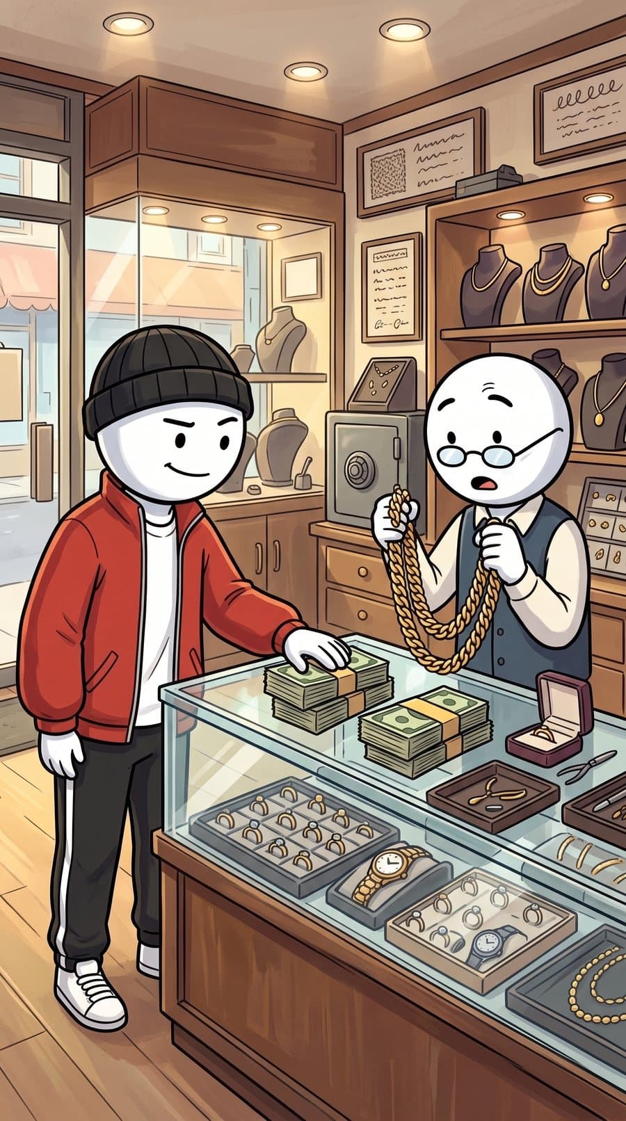 Dre paying a jeweler in cash