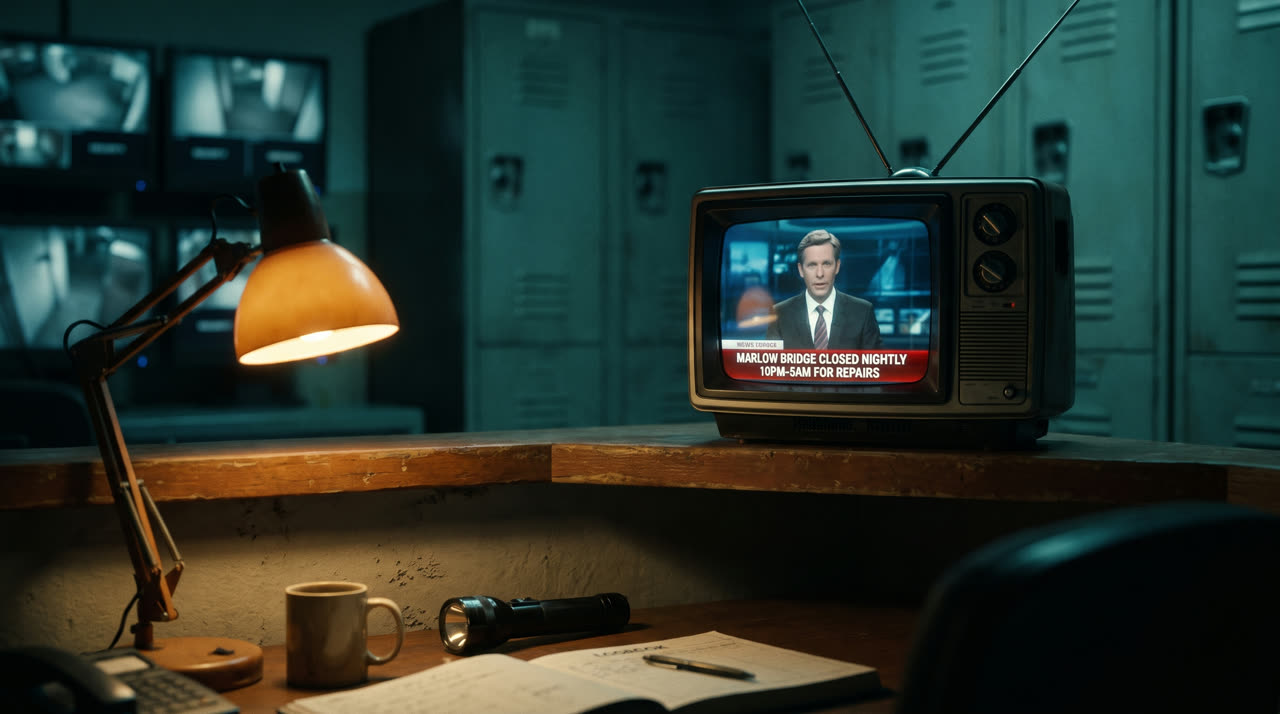 The guard room TV
